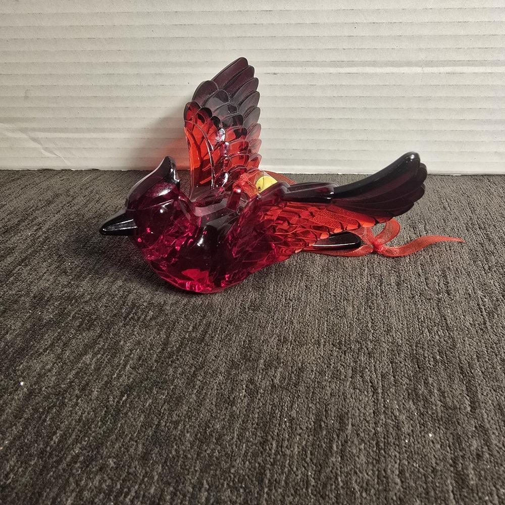 DEPT 56 Ornament CARDINAL BIRD Red Ribbon Hanger with Charm Always Near